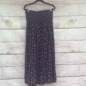 Navy floral convertible dress/skirt large RT 66